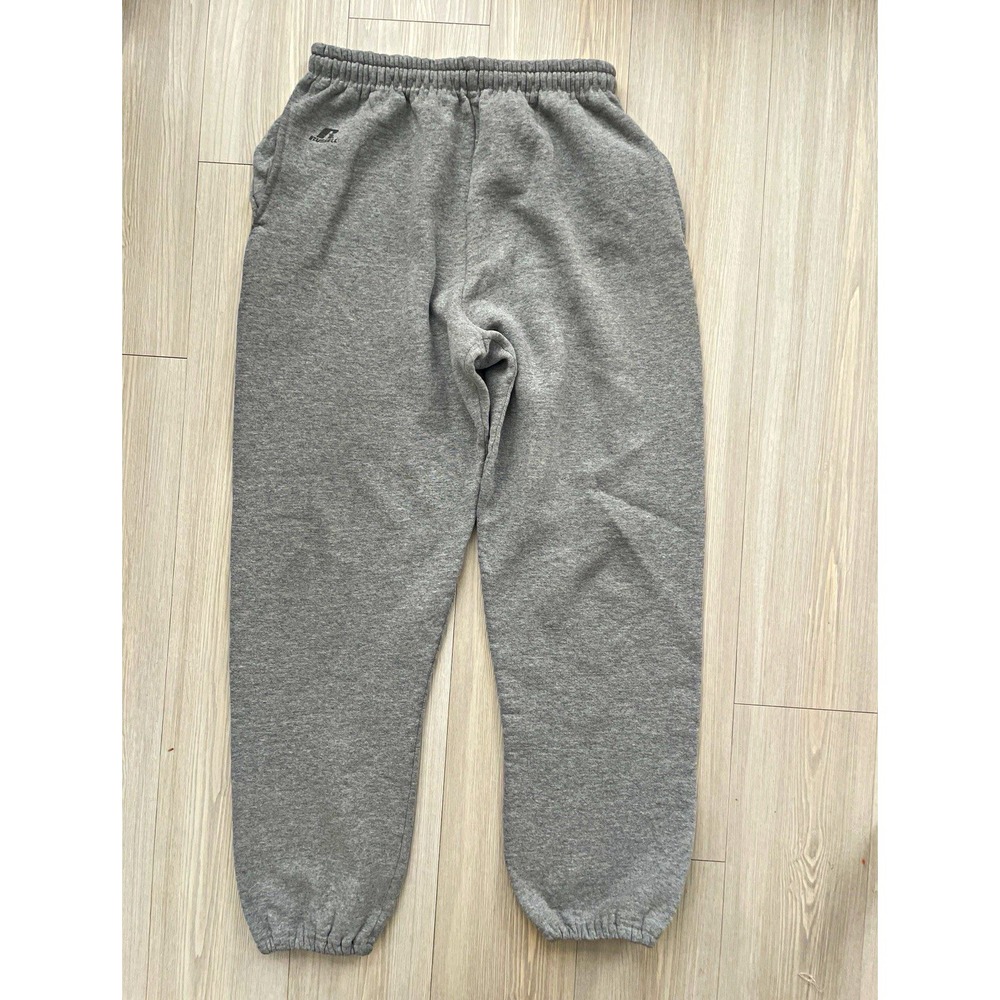 Russell Athletic Men's Gray Fleece Jogger Sweatpants Sz M Drawstring Pockets